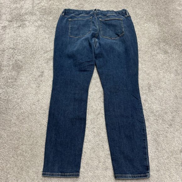 Good American Good Legs High Rise Skinny Denim Jeans Womens 18 Plus Dark Wash - Picture 2 of 16